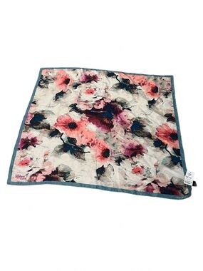 Carlisle Floral Silk Scarf in Pink, Blue, Cream
